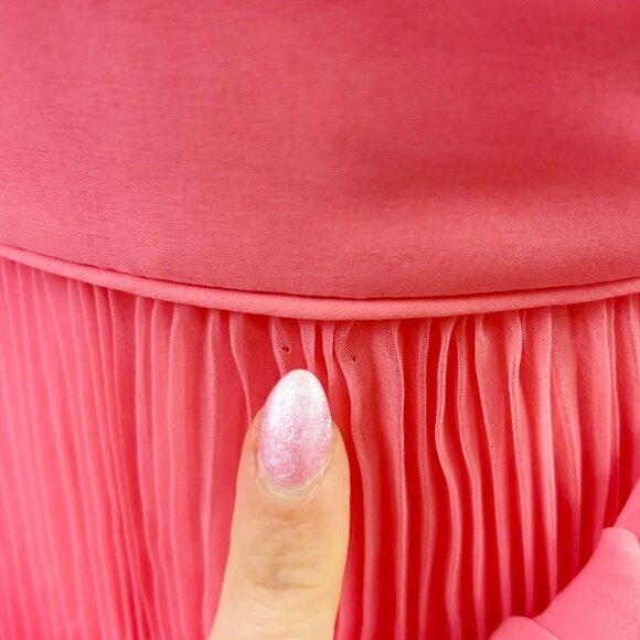 Vintage pink ruffle knife-pleat dress - fits like a small - Picture 5 of 5